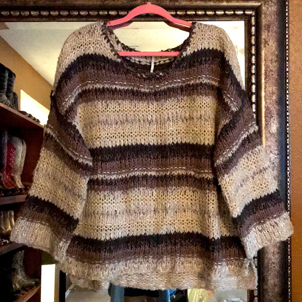 Free People chunky crocheted sweater